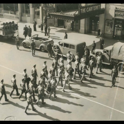 Cadets in Ithaca Commons.